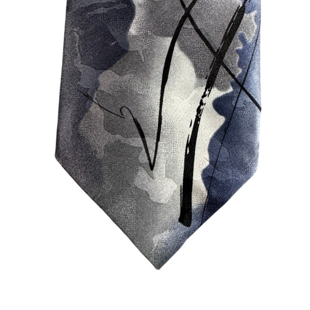 J. Garcia Shaman Collection Fifty-Two Silk Tie Blue Grey Abstract Art